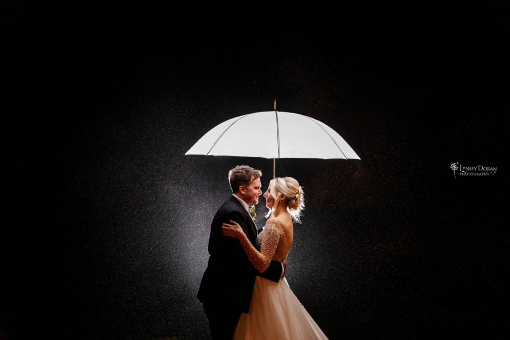 Rainy wedding photograph