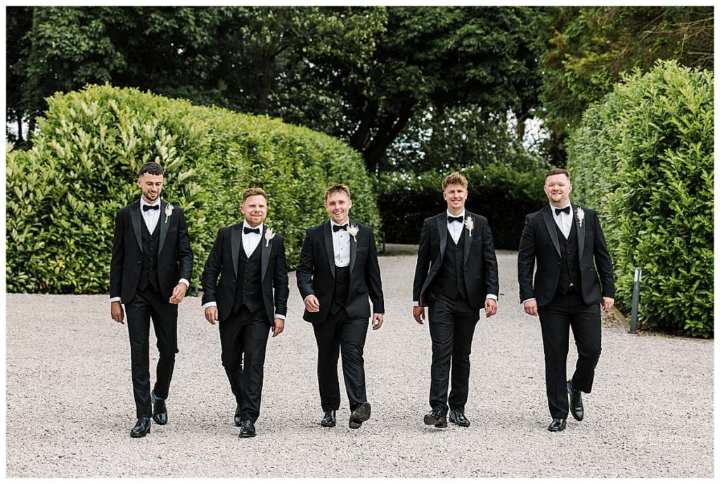 Groomsmen arriving at wold view farm
