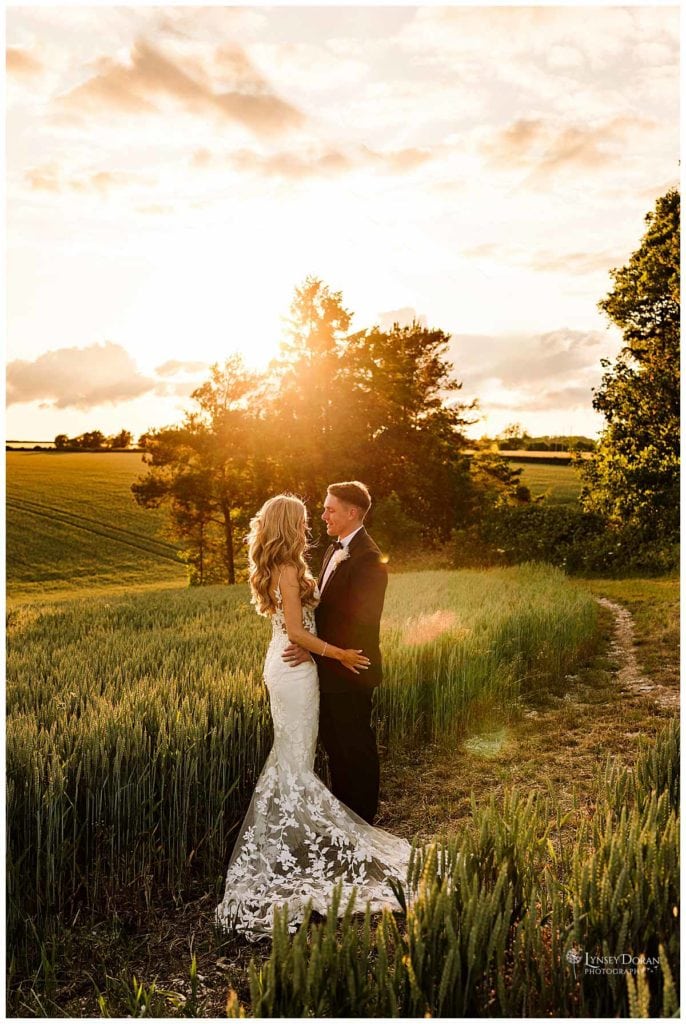 Romantic Golden hour bride and groom portraits, Hull wedding photographer