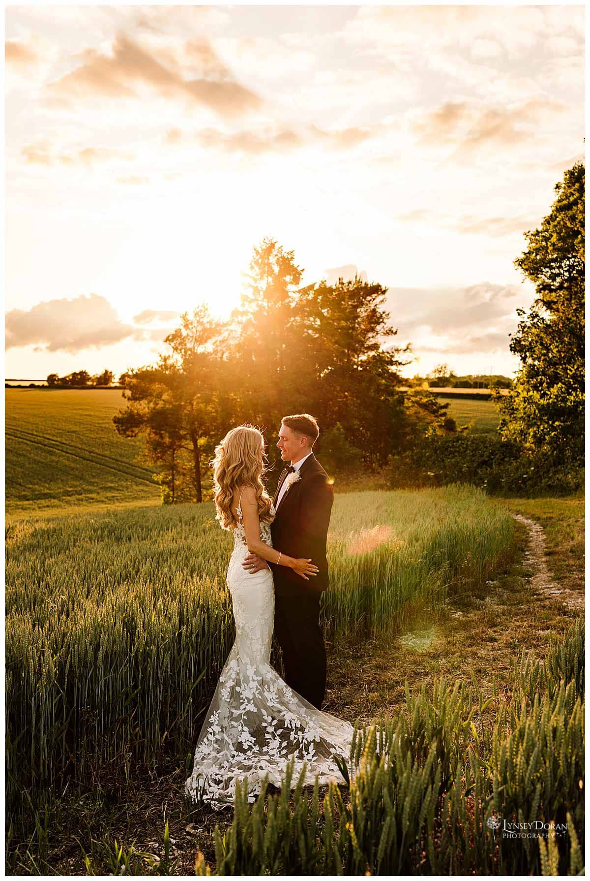 Romantic Golden hour bride and groom portraits, Hull wedding photographer
