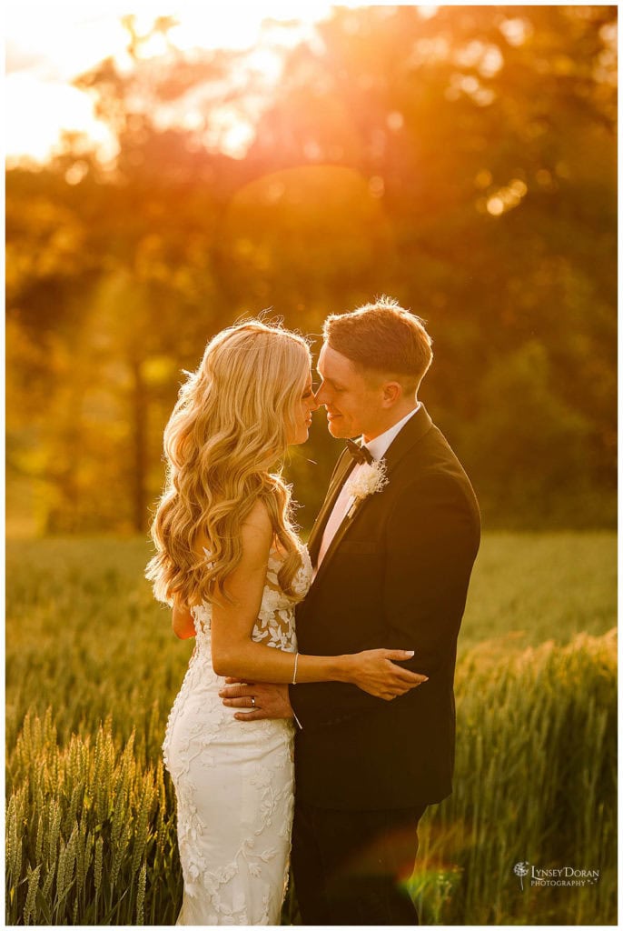 Romantic Golden hour bride and groom portraits, Hull wedding photographer