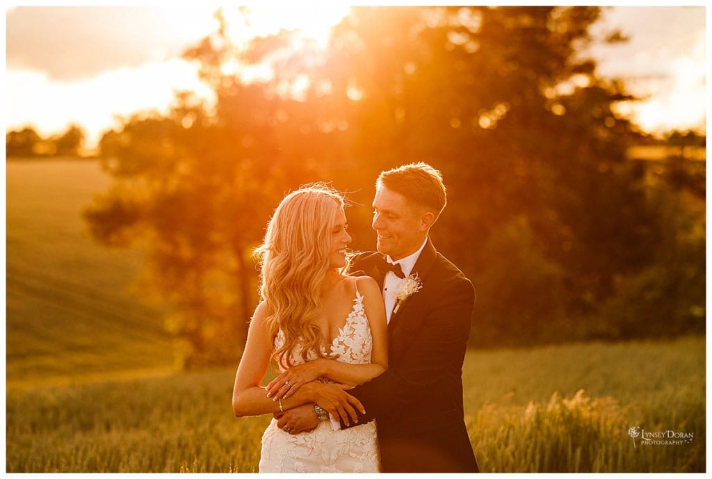 Romantic Golden hour bride and groom portraits, Hull wedding photographer