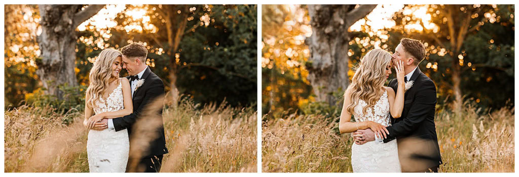 Golden hour portraits at a Yorkshire wedding venue