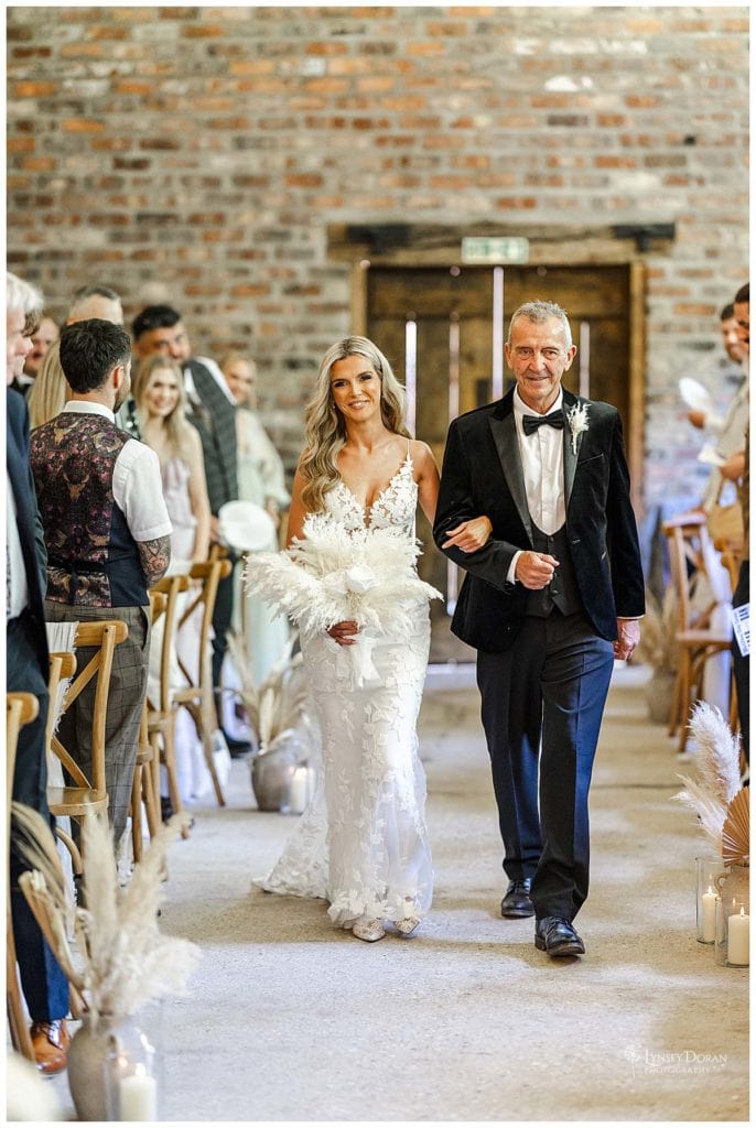 Wedding ceremony at Wold view farm, East Yorkshire wedding photographer